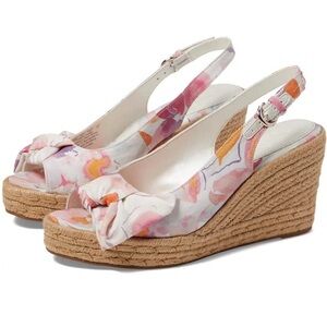 🌸NATURALIZER🌸 Bettina Floral Fabric Espadrille Platform Wedge Sandals Size:8.5